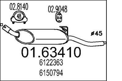 Глушитель выхлопных газов конечный MTS 01.63410