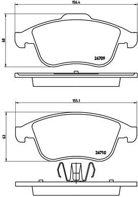 Bremžu uzliku kompl., Disku bremzes BREMBO P 68 046