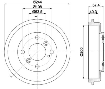 Bremžu trumulis HELLA PAGID 8DT 355 302-631