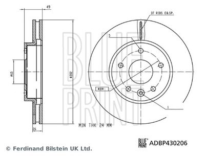 Тормозной диск BLUE PRINT ADBP430206