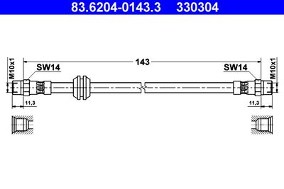 Тормозной шланг ATE 83.6204-0143.3