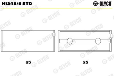 Подшипник коленвала GLYCO H1248/5 STD