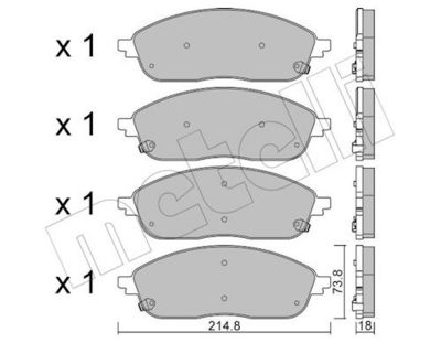 Комплект тормозных колодок, дисковый тормоз METELLI 22-1434-0
