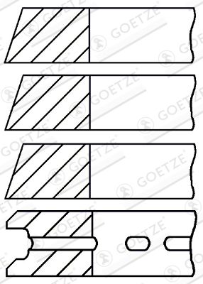 Комплект поршневых колец GOETZE ENGINE 08-520607-00