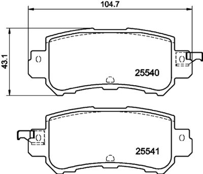 HELLA PAGID 8DB355020151 Bremžu uzliku kompl