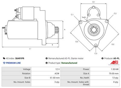 Стартер AS-PL S6491PR