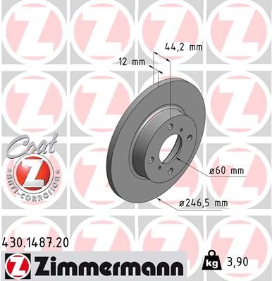 Тормозной диск ZIMMERMANN 430.1487.20