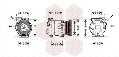 Компрессор, кондиционер VAN WEZEL 1700K035