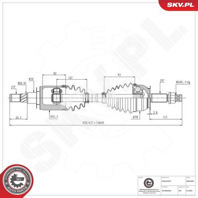 Piedziņas vārpsta ESEN SKV 40SKV092