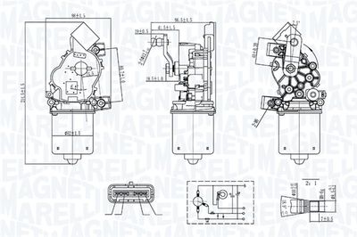 Stikla tīrītāju motors MAGNETI MARELLI 064300410010
