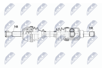 Приводной вал NTY NPW-FR-197
