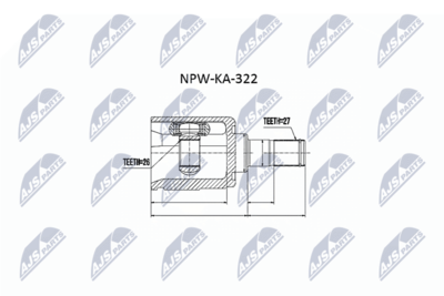 Шарнирный комплект, приводной вал NTY NPW-KA-322
