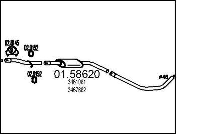 Средний глушитель выхлопных газов MTS 01.58620