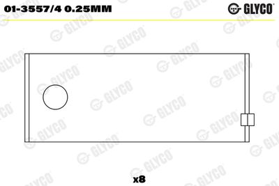 Шатунный подшипник GLYCO 01-3557/4 0.25mm