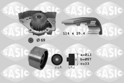 Ūdenssūknis + Zobsiksnas komplekts SASIC 3900023