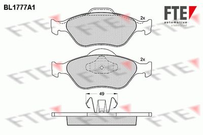 Комплект тормозных колодок, дисковый тормоз FTE 9010348