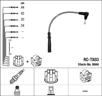 Augstsprieguma vadu komplekts NGK 9664