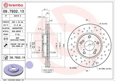 Тормозной диск BREMBO 09.7932.1X