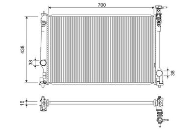 Радиатор, охлаждение двигателя VALEO 701297