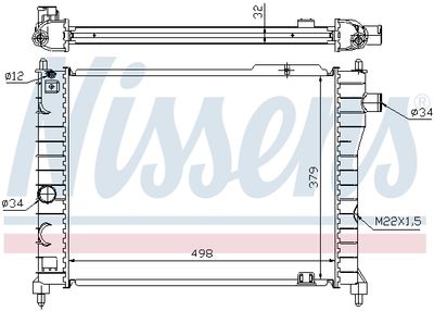Радиатор, охлаждение двигателя NISSENS 63062A