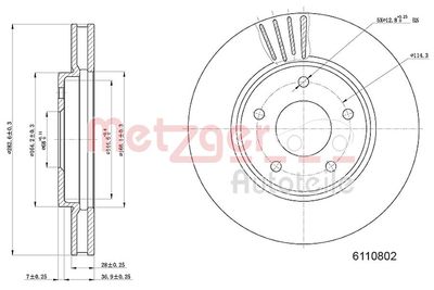 Тормозной диск METZGER 6110802