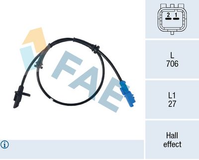 Датчик, частота вращения колеса FAE 78778