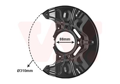Dubļu sargs, Bremžu disks VAN WEZEL 5307372