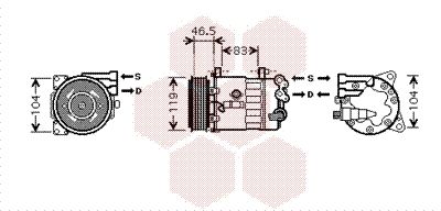 Компрессор, кондиционер VAN WEZEL 4000K326