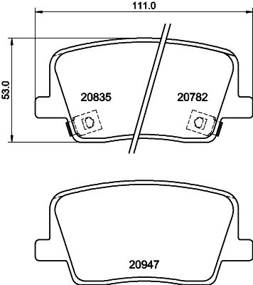 Bremžu uzliku kompl., Disku bremzes HELLA PAGID 8DB 355 040-511