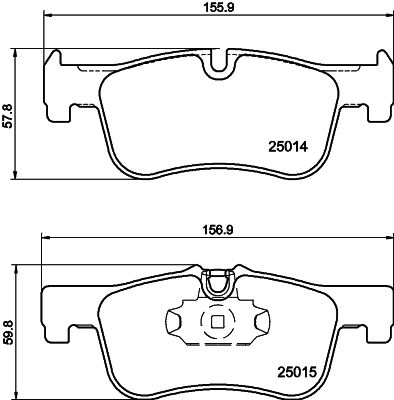 HELLA PAGID 8DB355020201 Bremžu uzliku kompl