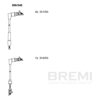 Augstsprieguma vadu komplekts BREMI 300/543