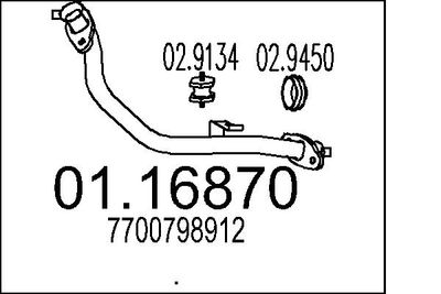 Труба выхлопного газа MTS 01.16870