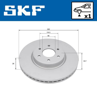 Тормозной диск SKF VKBD 81373 V1