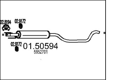 Средний глушитель выхлопных газов MTS 01.50594