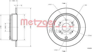 Тормозной диск METZGER 6110791