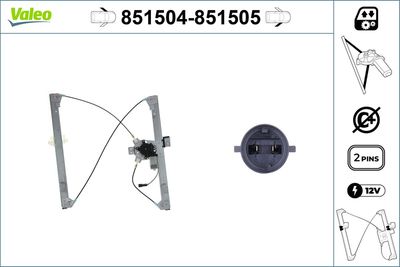 Stikla pacelšanas mehānisms VALEO 851504