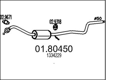 Средний глушитель выхлопных газов MTS 01.80450