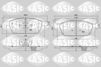 Bremžu uzliku kompl., Disku bremzes SASIC 6216178