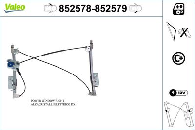 Stikla pacelšanas mehānisms VALEO 852578