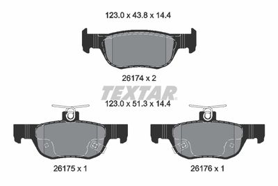 Bremžu uzliku kompl., Disku bremzes TEXTAR 2617401