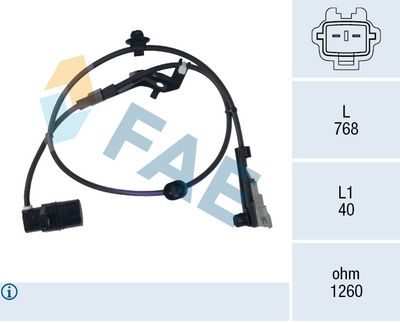 Датчик, частота вращения колеса FAE 78745