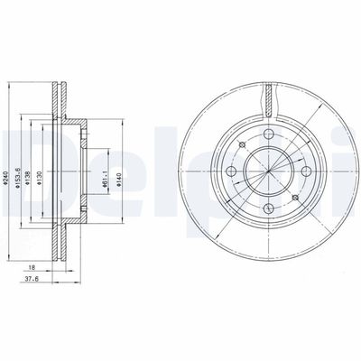 Тормозной диск DELPHI BG2565