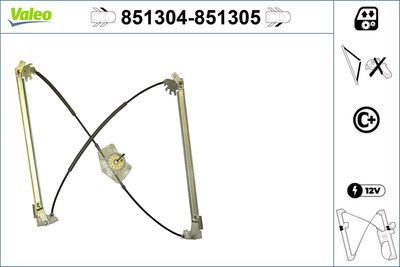 Stikla pacelšanas mehānisms VALEO 851304