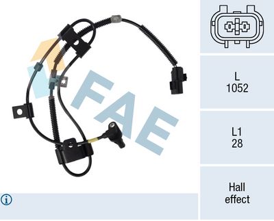 Датчик, частота вращения колеса FAE 78695