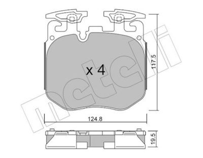Bremžu uzliku kompl., Disku bremzes METELLI 22-1147-0