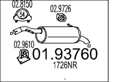 Глушитель выхлопных газов конечный MTS 01.93760