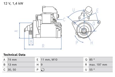 Стартер BOSCH 0 986 026 110