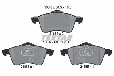 Комплект тормозных колодок, дисковый тормоз TEXTAR 2188302