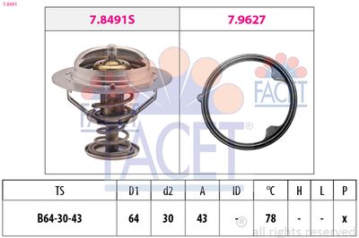 Термостат, охлаждающая жидкость FACET 7.8491