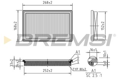 Gaisa filtrs BREMSI FA1363
